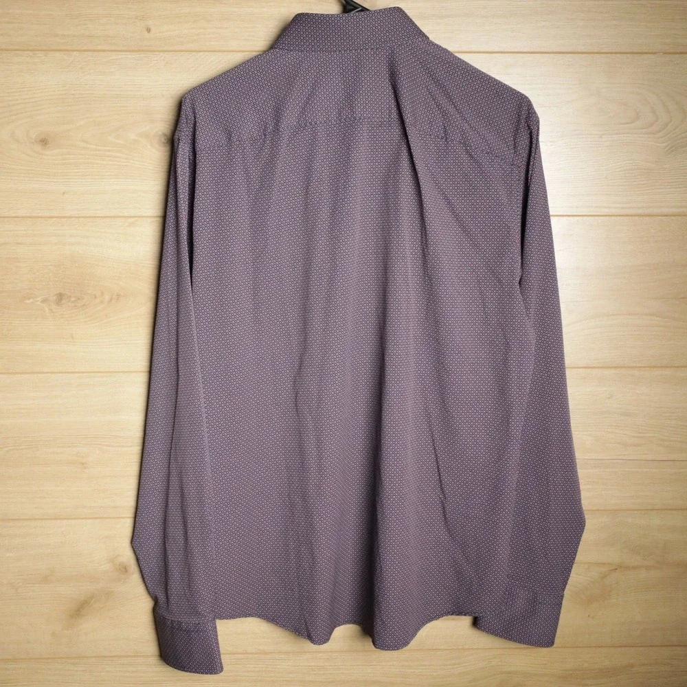 2x UNTUCKit Mens Large Slim Fit Button Down Long Sleeve Shirt Blue/Maroon - Picture 10 of 15